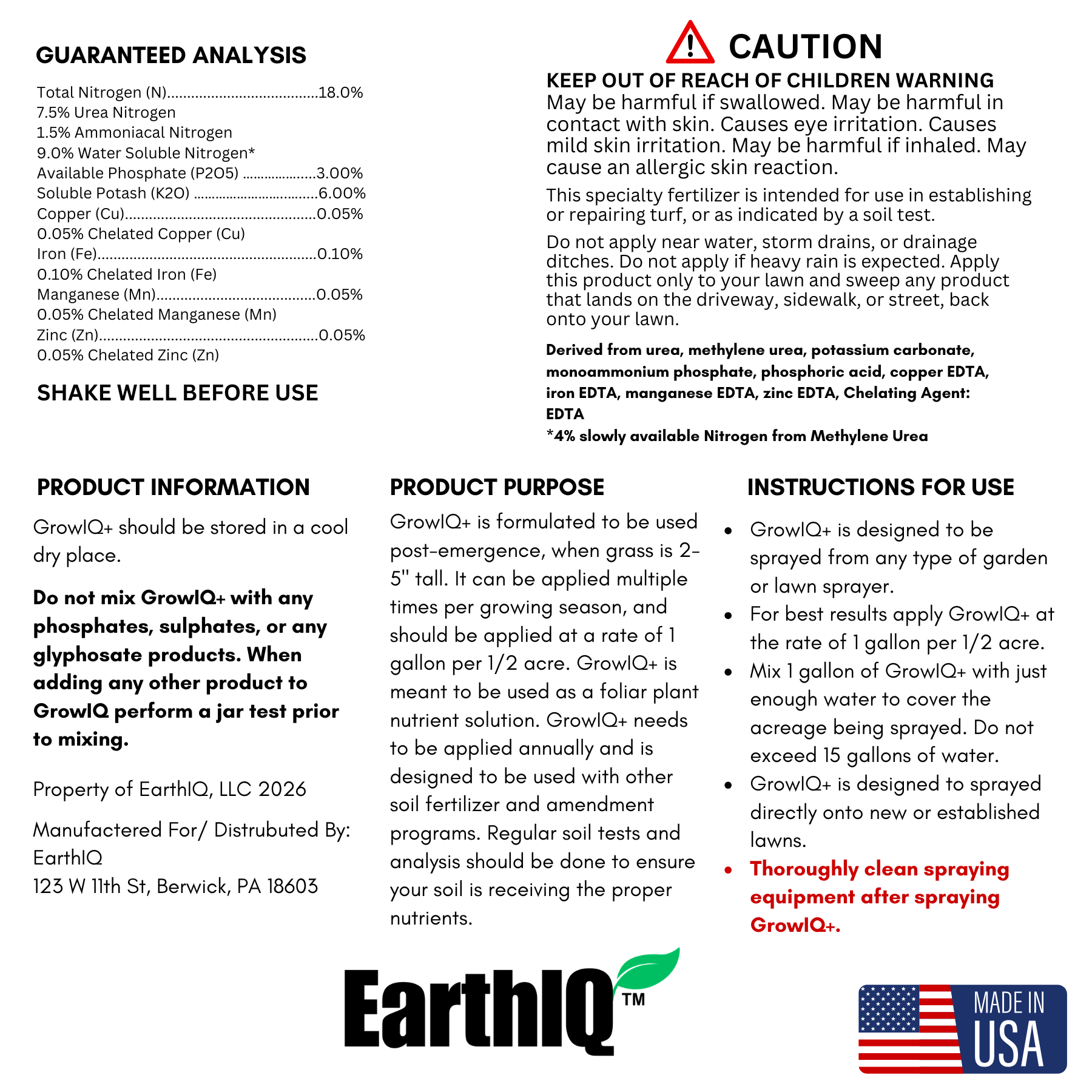 GrowIQ 18-3-6 Liquid Fertilizer